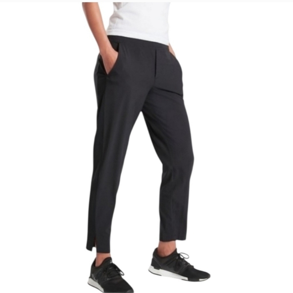 Athleta Brooklyn Black Mid Rise Ankle Length Pant Size 10 - Picture 1 of 16